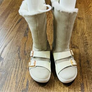 Birkenstock Beige Winter Boots with Buckles
